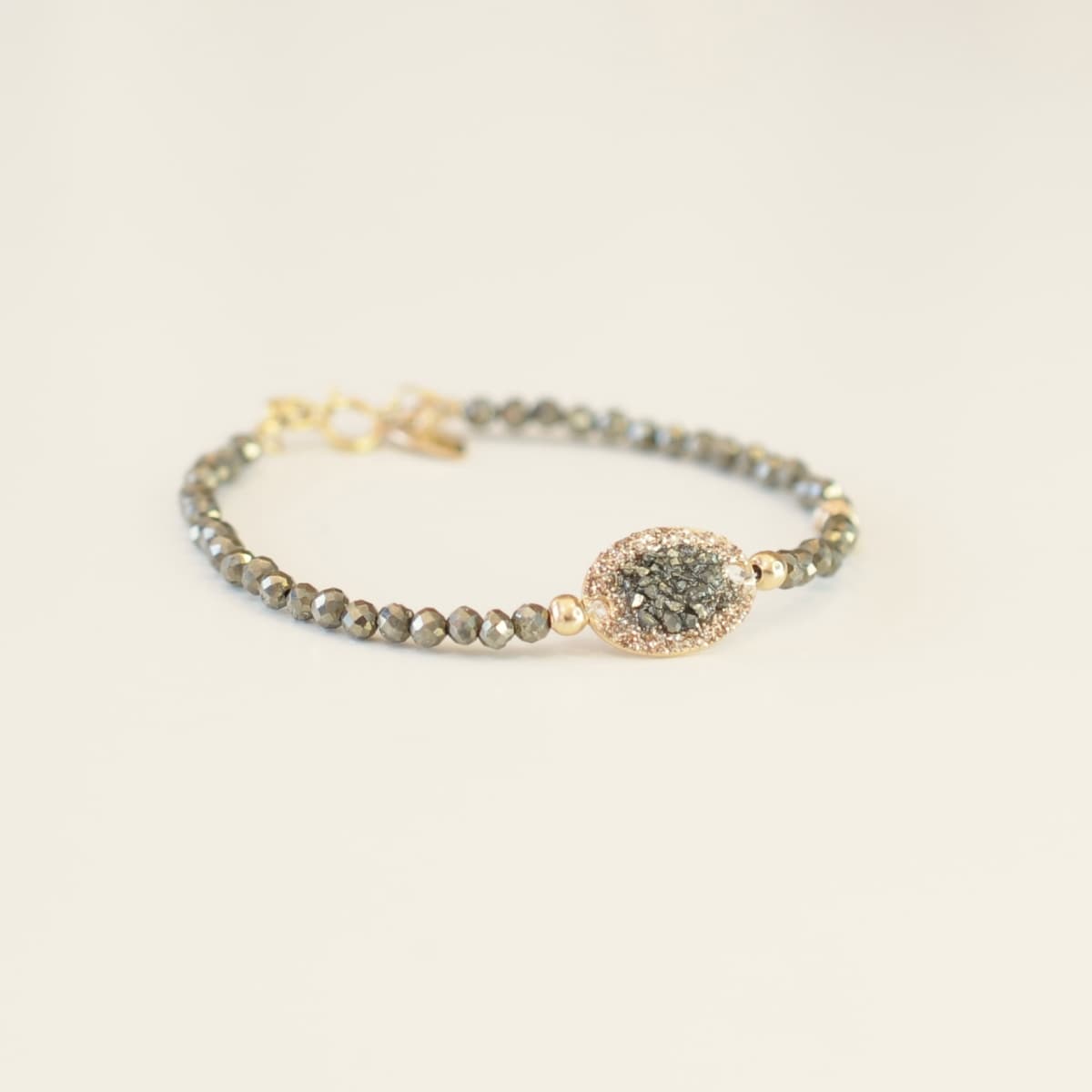 Bracelet Galet pyrite