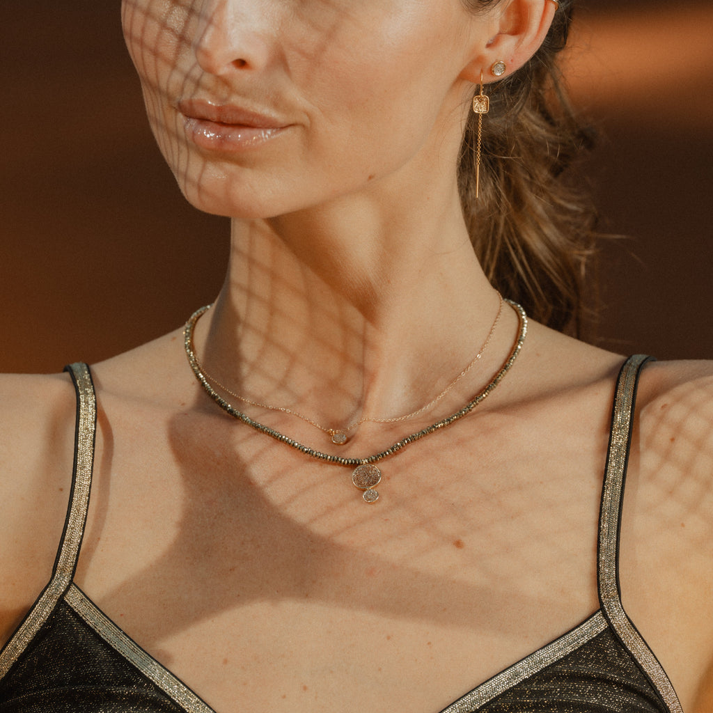 Boucle d'oreilles chaine BB carré