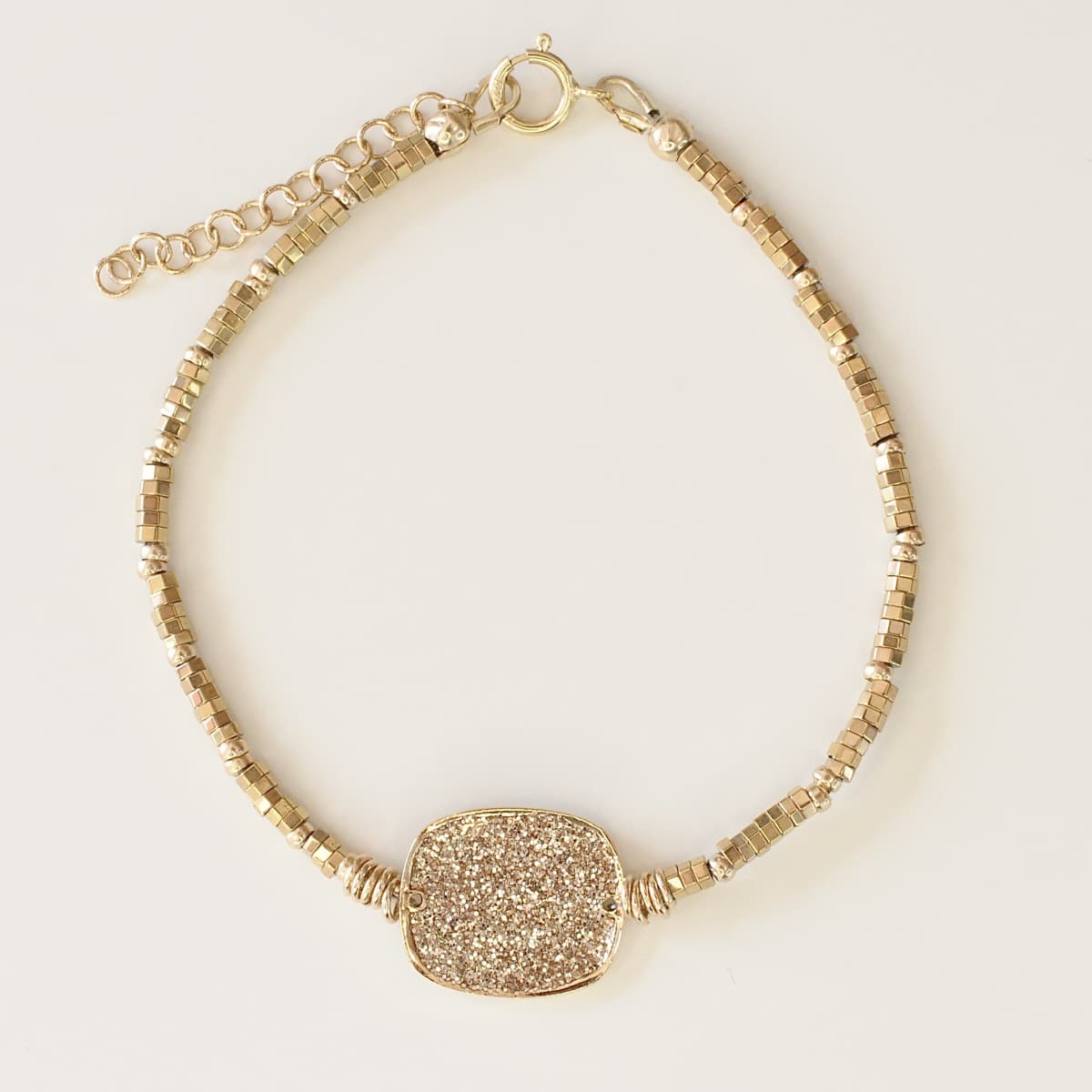 Bracelet Anna Hématite carré d'Or