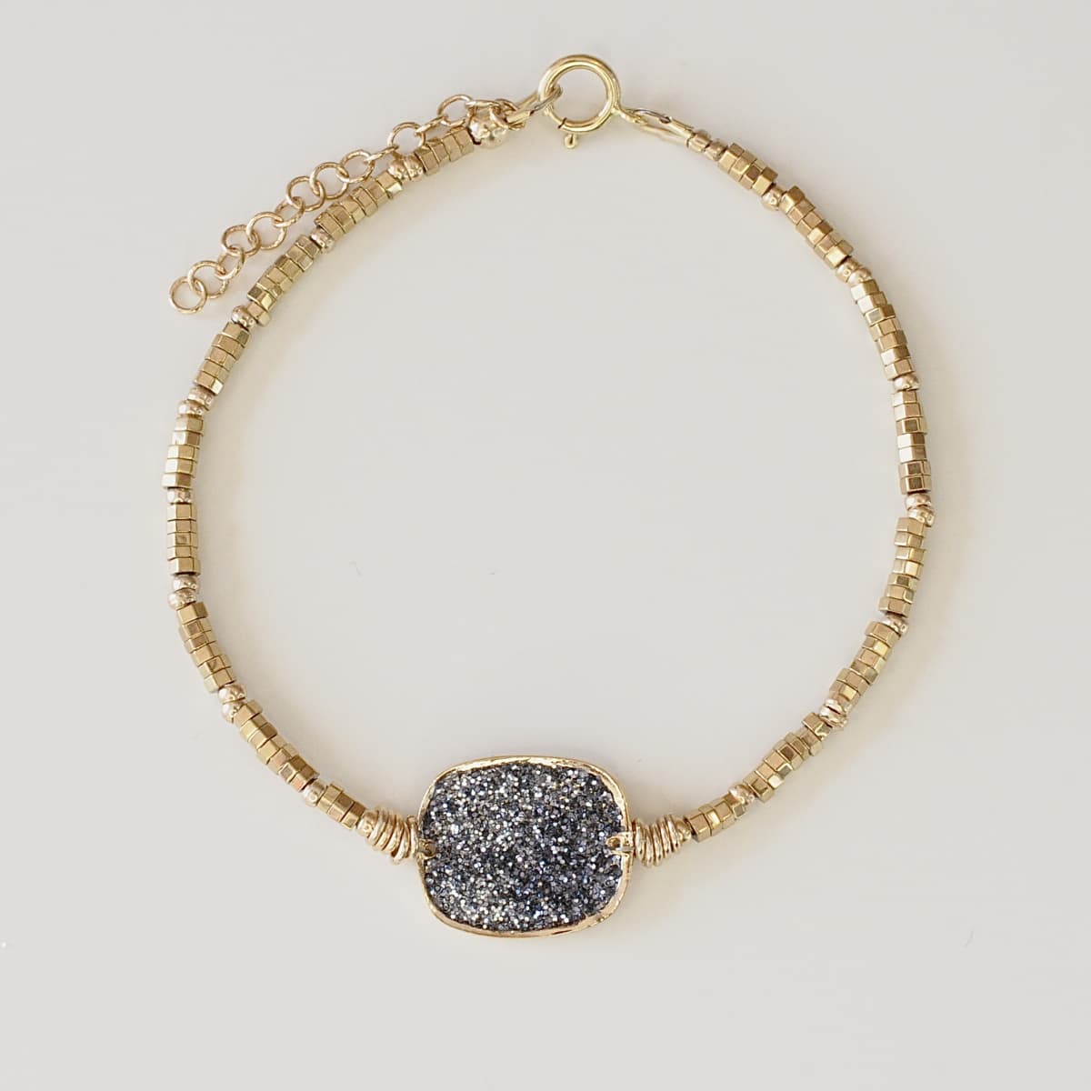 Bracelet Anna Hématite carré d'Or