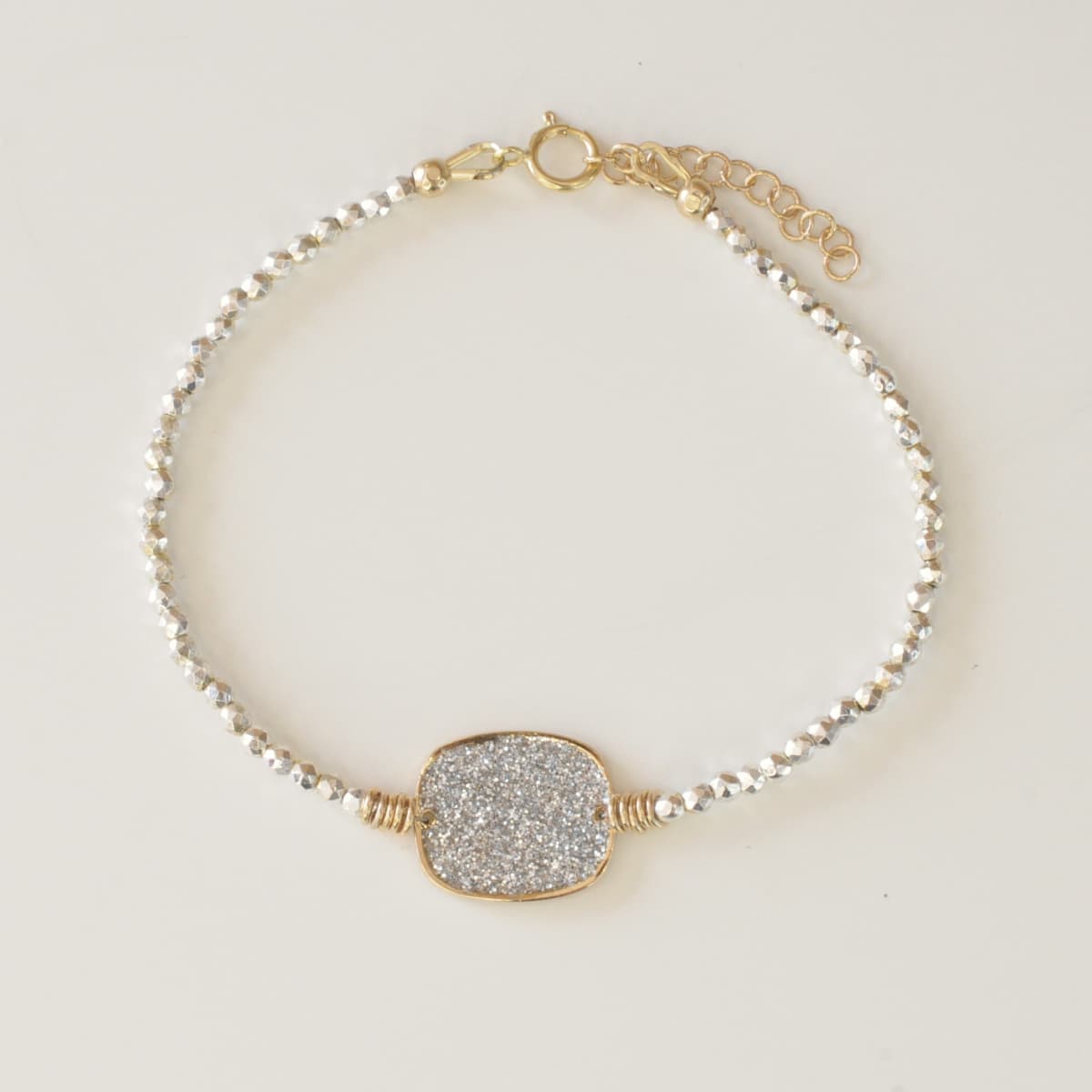 Bracelet Anna Hématite carré d'Or