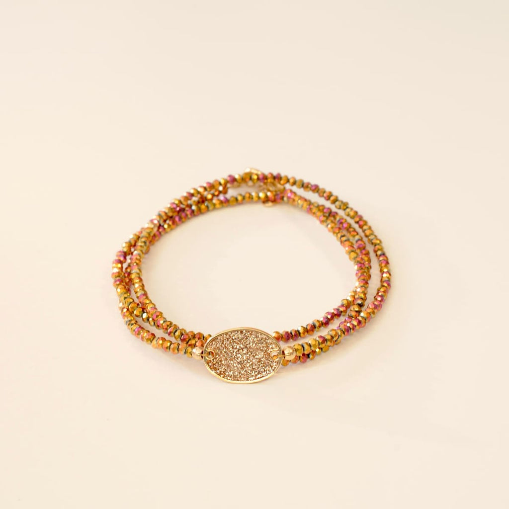 Bracelet Galet Sunshine 3 tours