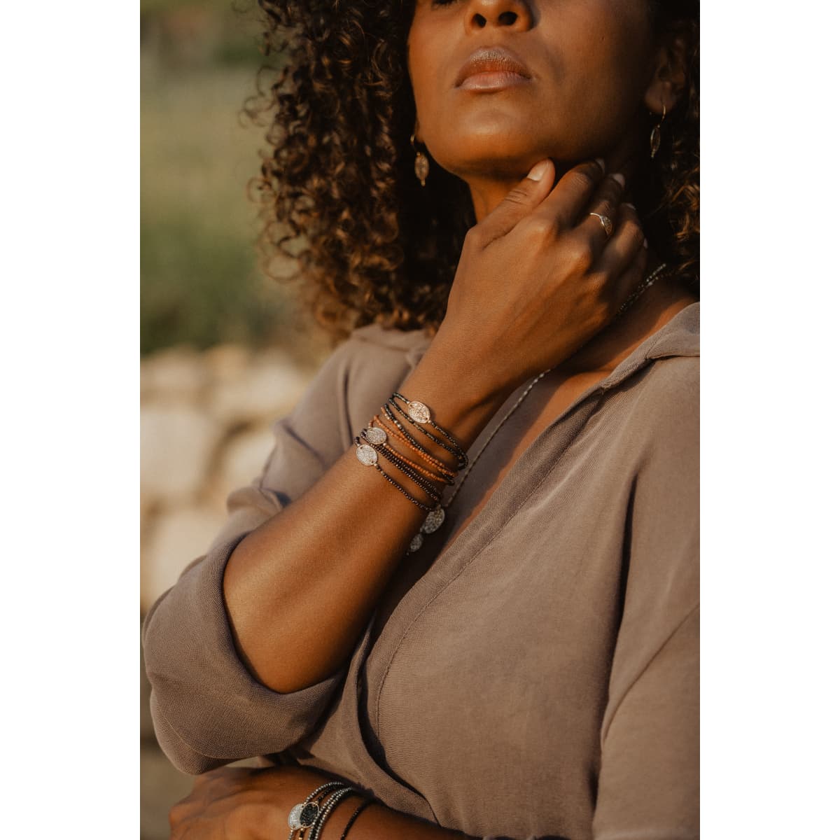 Bracelet Galet Sunshine 3 tours