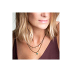 collier femme Louisette trio de trèfles porté