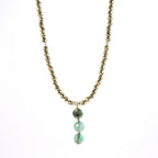 collier femme Louisette trio Emeraude gros plan