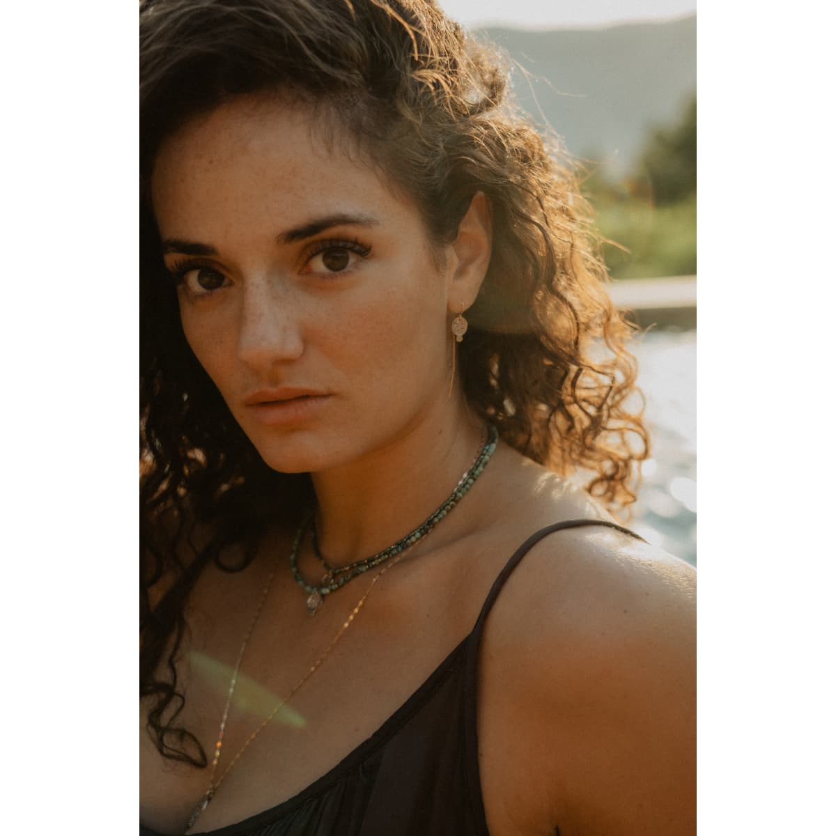 Collier Luna émeraude